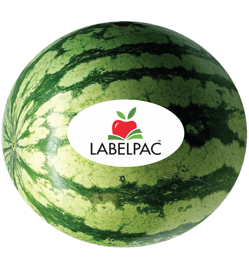watermelon with label